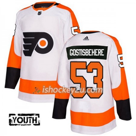 Børn NHL Philadelphia Flyers Trøje Shayne Gostisbehere 53 Adidas 2017-2018 Hvid Authentic